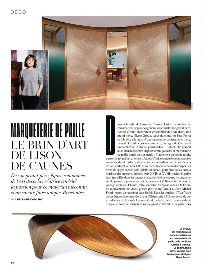 marqueterie de paille paris france luxury press lison de caunes